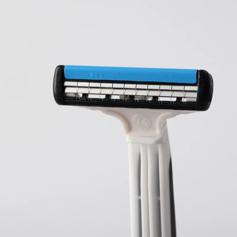 Wholesale personal care disposable plastic safety shaving blade razor with 2 blades