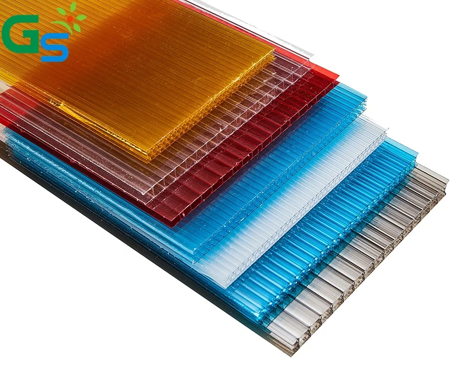 Bronze Color 4mm Twin Wall Polycarbon Sheet For Greenhouse Hollow Sheets Panel