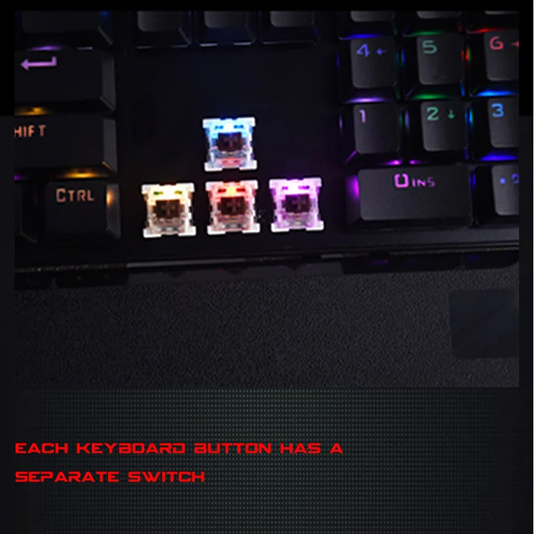 RGB Backlit nordic spanish korean keyboard mechanical gaming keyboard