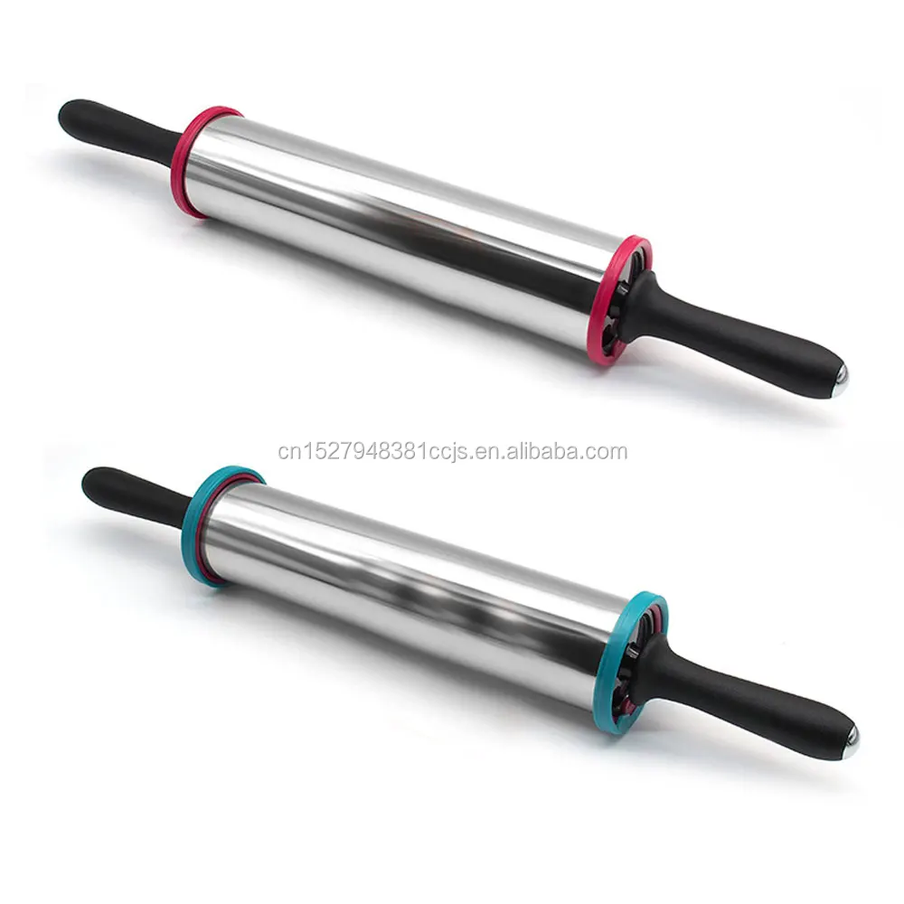 
Food grade 19 Inch Stainless steel adjustable pastry baking Rolling Pin 