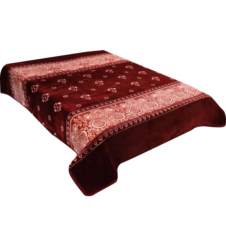China manufacturer new pattern 200X230CM 3-6Kg 2 ply embossed mink blanket
