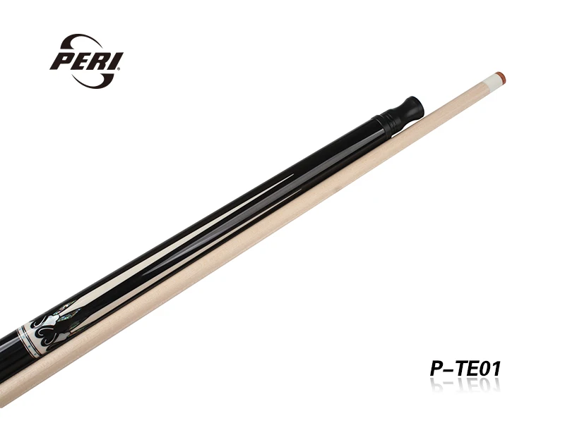 Hard maple and ebony inlay P-TE01 billiard cue stick with cue cleaner