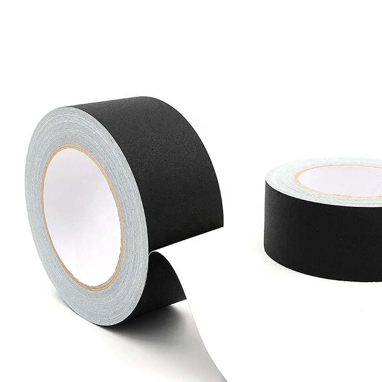 Multi colored printed low price high quality strong rubber adhesive 2inch 3inch 4inch width matt cloth white black gaffer tape