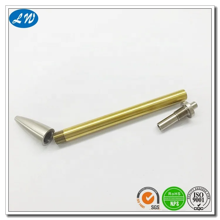 Ballpaint Pen Assembly Components Parts CNC Turned Machining Nickel Plating Brass Micro Machining Milling Aluminum Steel Alloys