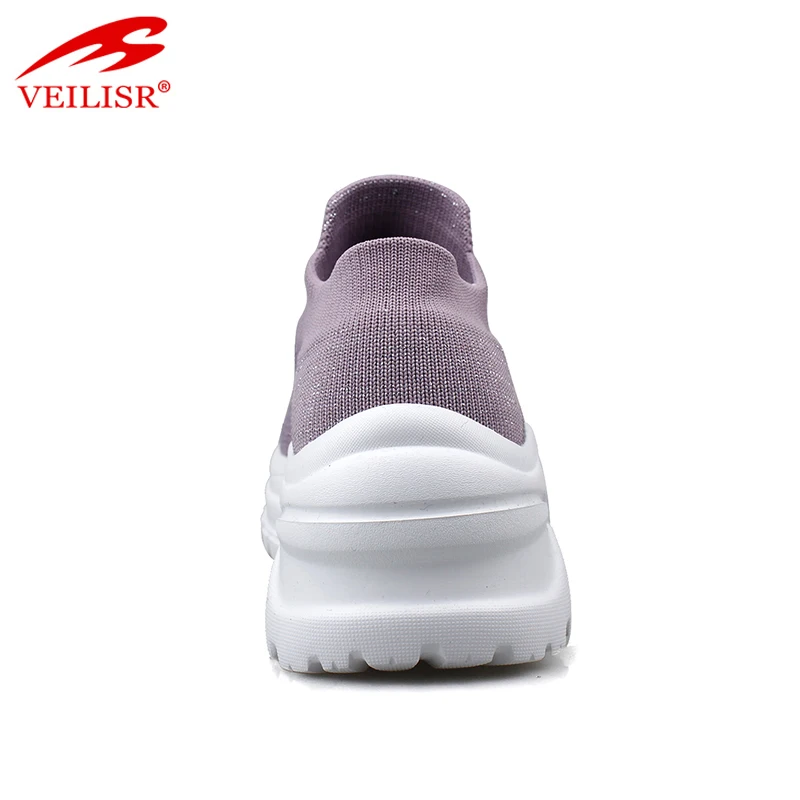 China Wholesale Low Price comfortable Outdoor knit fabric ladies sports casual shoes chunky women sneakers