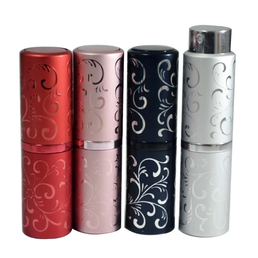 Luxury refillable empty 8ml 15ml twist aluminum metal spray bottle for perfume