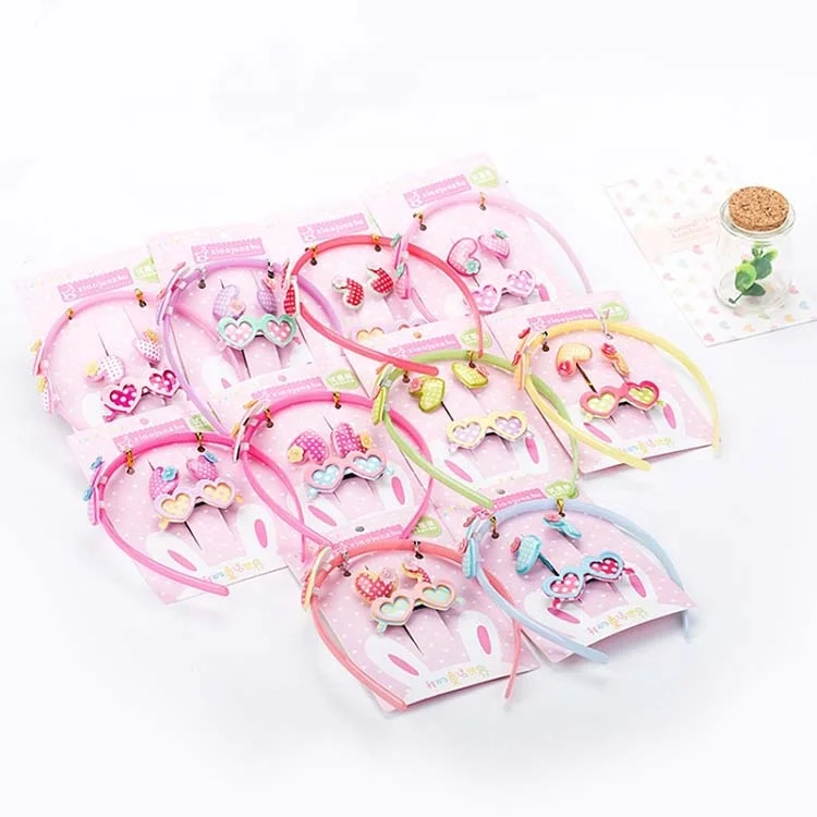  3 шт./компл. оптовая продажа с фабрики Детская повязка на голову для маленьких девочек акриловая кроличьими ушками набор заколок волос