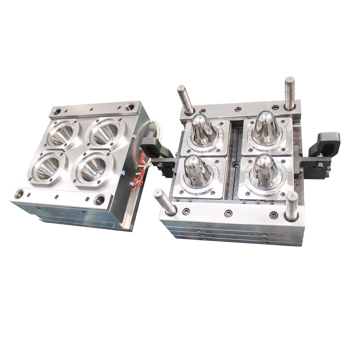 
4 cavity 120mm neck needle valve gate shut off hot runner big wide mouth clear pet honey jar preform mould 