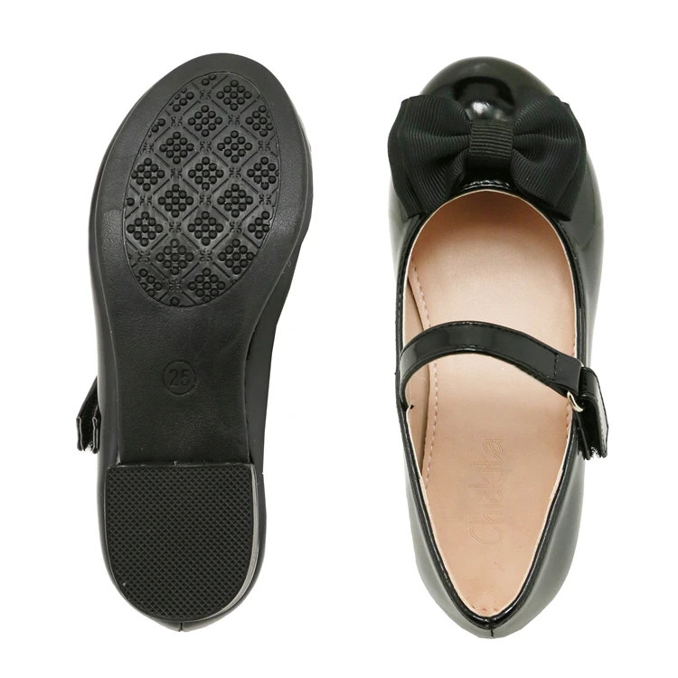 Chickita Wholesale Custom Children White AND  Black Girls Party Shoes Cute Girls Elegant Shoes