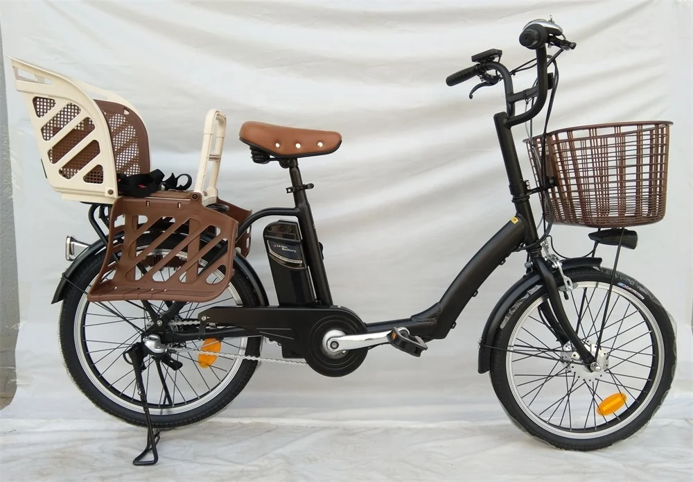safety e bicycle with rear baby chair high quality Electric Bike with basket Inner3 speed with cheap price city e bike