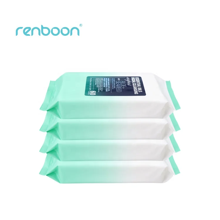
60pc Makeup Remover Wipes,Aloe and seaweed,factory direct supply 