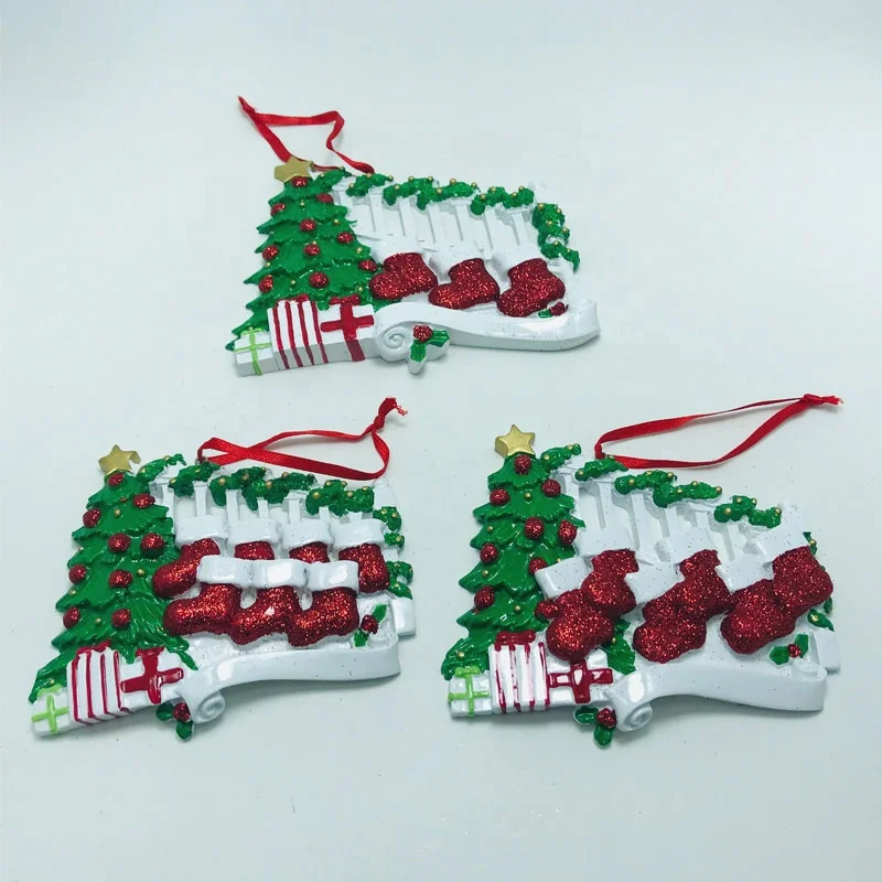 custom Santa Claus Sock christmas ornaments type personalized family holiday Living Christmas tree ornament