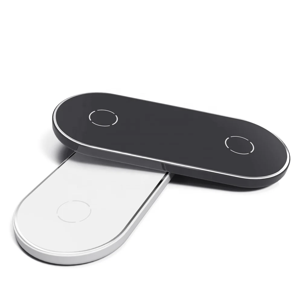 Новый дизайн, двойная Беспроводная зарядная площадка и быстрая зарядная станция для iPhone XS/XR/S/8 и всех смартфонов с поддержкой Qi