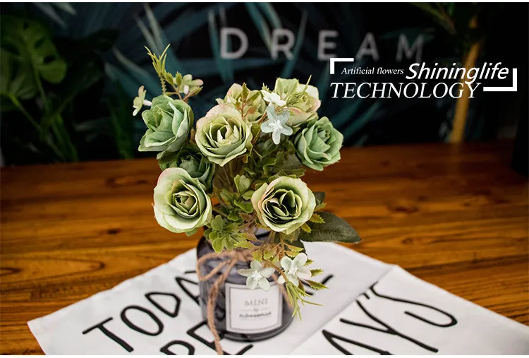 Shininglife Brand Beautiful lasting roses Cherry blossoms flowers artificial wedding