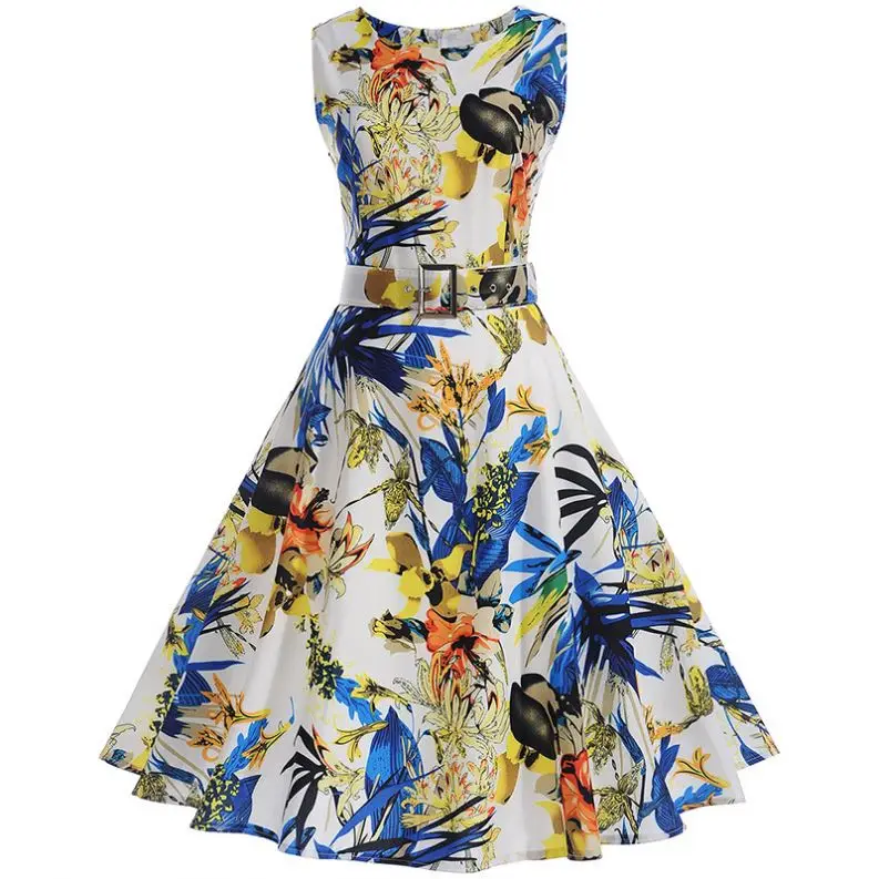 NEW Vintage 50s waist slim big Swing Dress Retro PinUp Dress