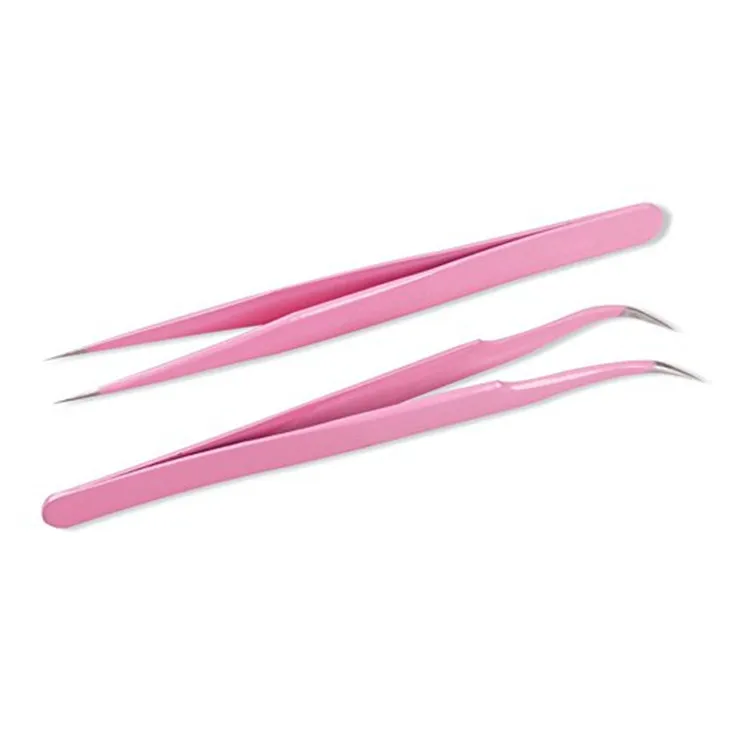 
Cheap 2PCS Set High Class Personalized False Eyelash Tweezer Sets for Eyelash Extension 