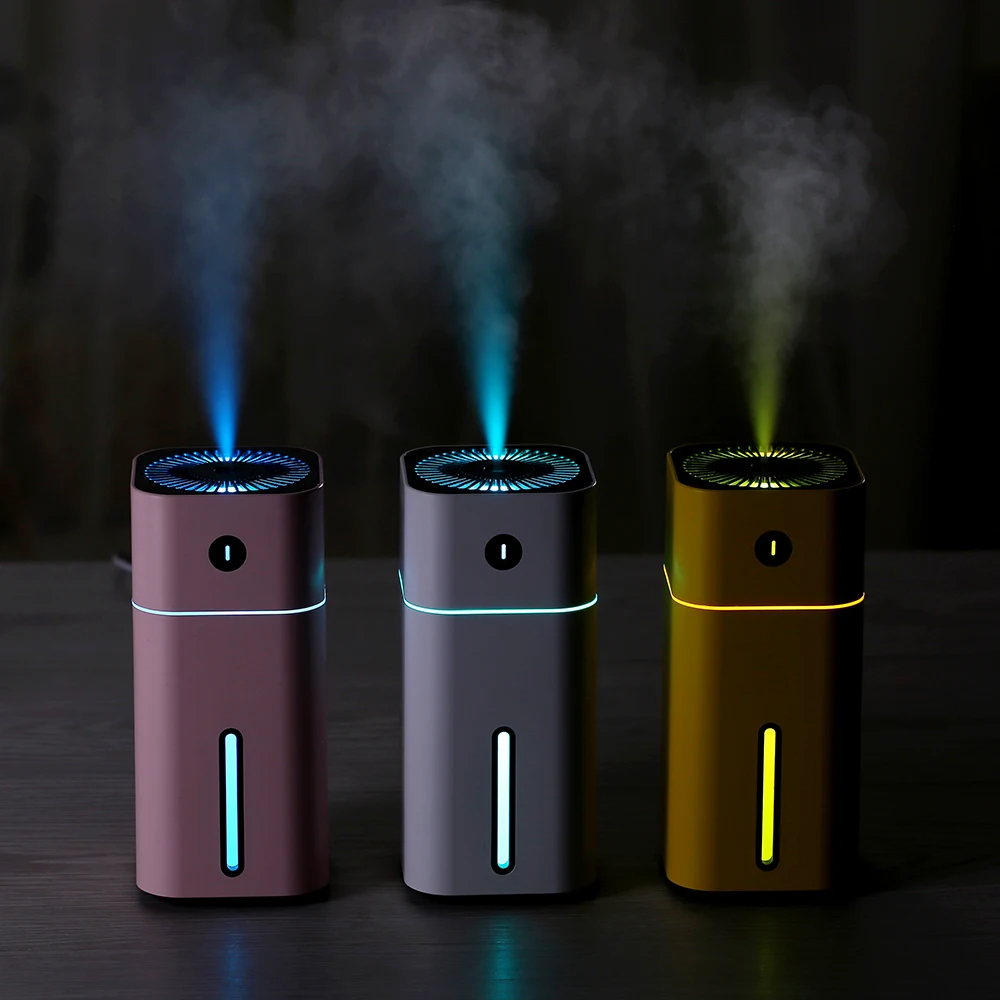Mini Humidifier Travel Size Personal Humidifier, USB Powered Cool Mist Humidifier with 7 Color Night Light for Office Bedroom