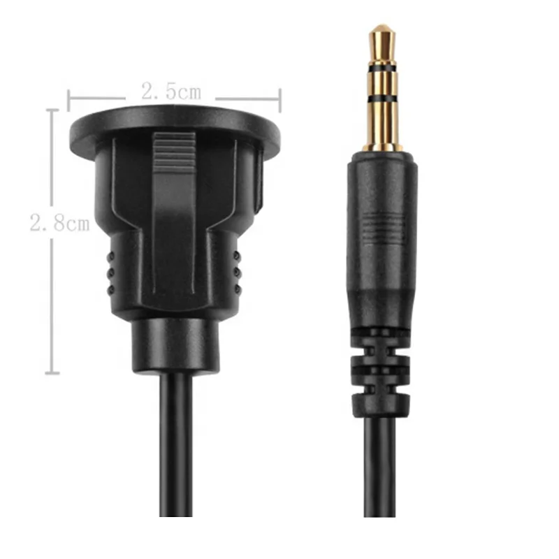 1M 3.5 Vehicle dashboard waterproof flush panel installed, Male to female car cable