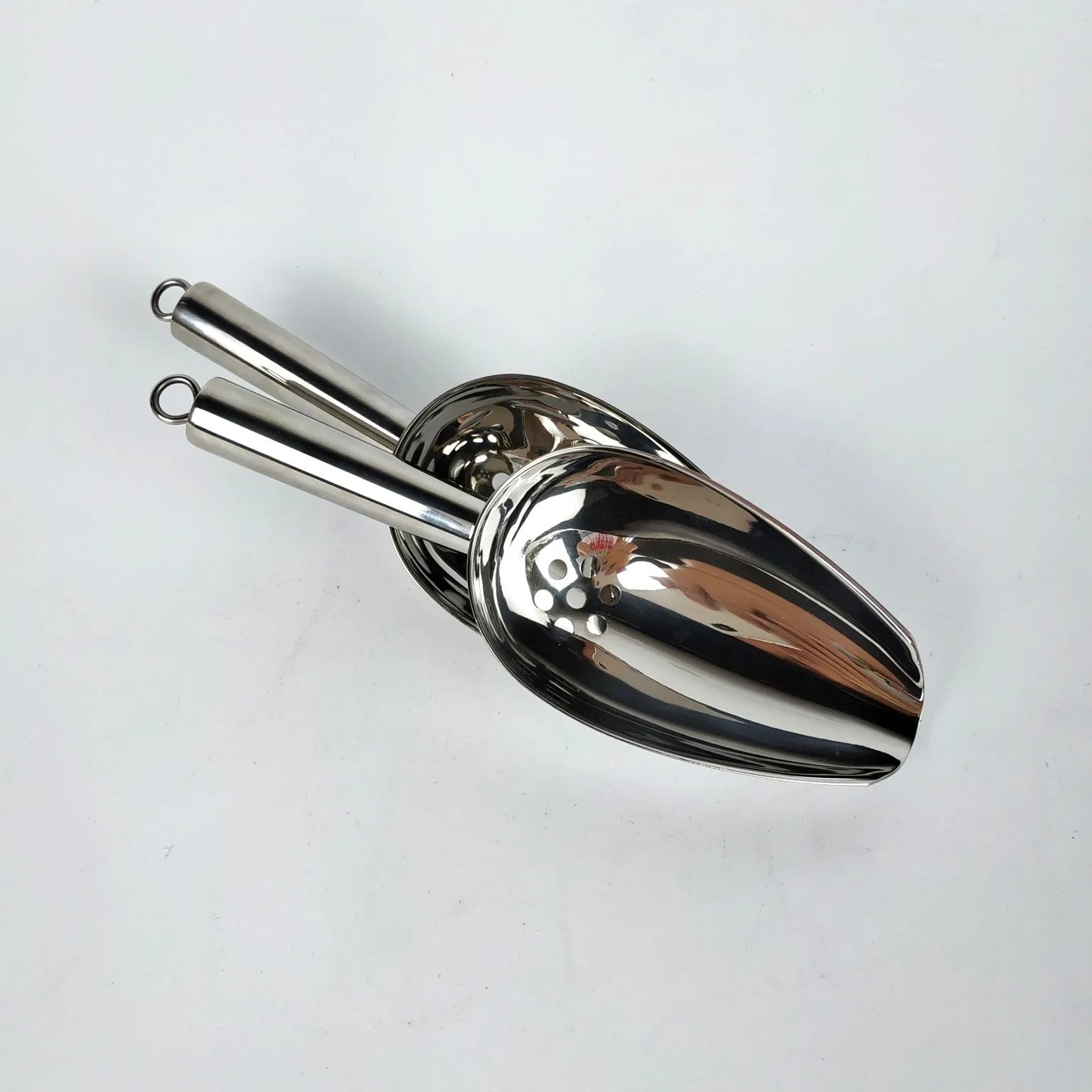 
Hot selling bar accessories stainless steel ice scoop food bean shovel metal ice scoop 