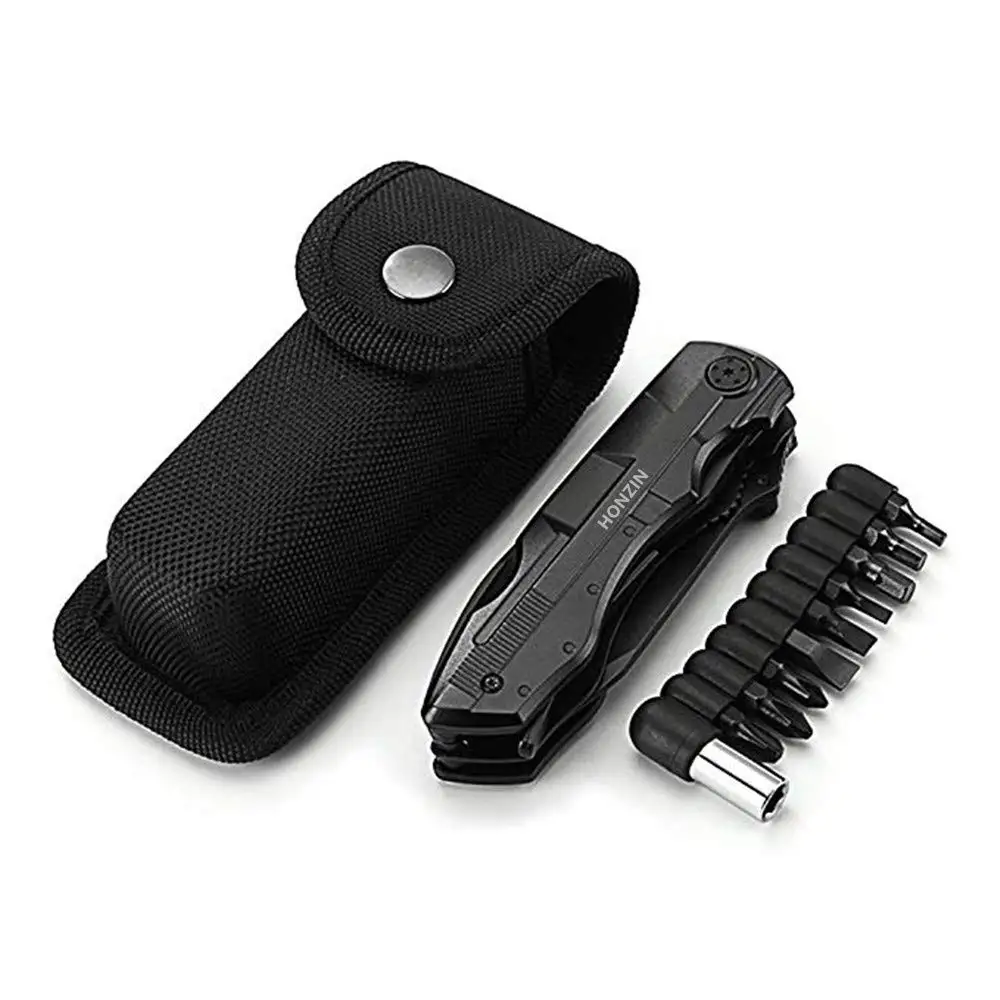 Multitool Knife 16 in 1 Pocket Tool Set Stainless Steel Pocket DIY Tool Foldable Multitool Pliers with Screwdriver Saw Opener