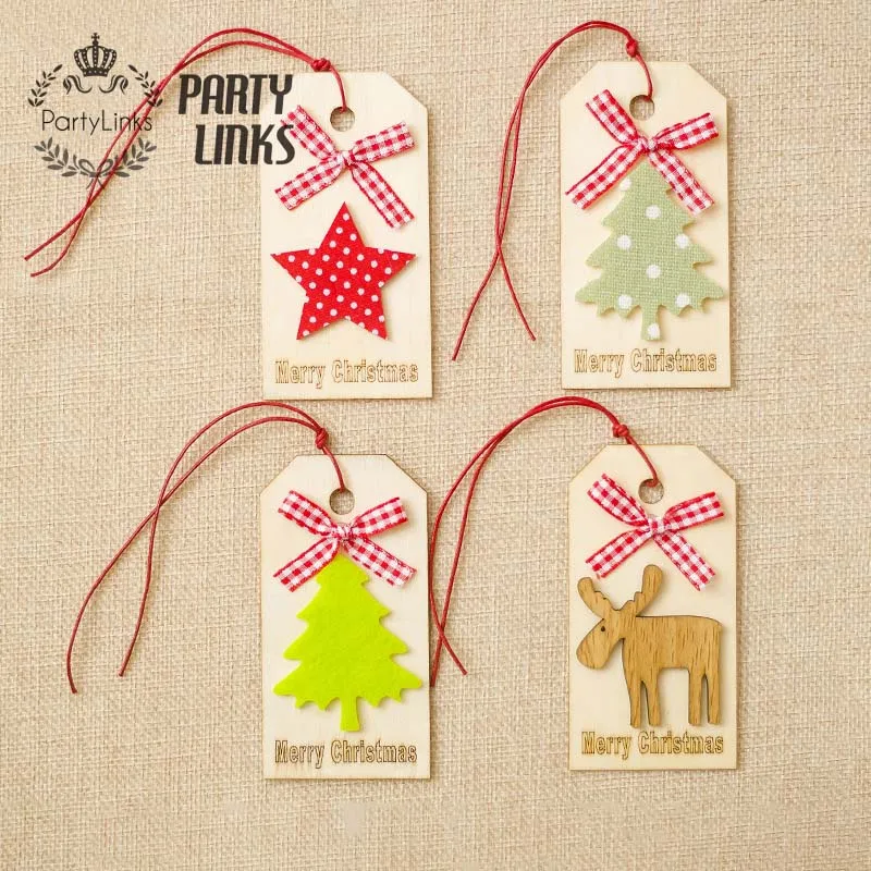 Yiwu Laser Cut Crafted Non-Woven Christmas Tree Pendant Wooden Christmas Decoration Hanging Ornaments