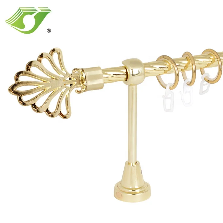 Curtain Rods Metal European Design Extendable 16mm Curtain Poles Tracks & Accessories IRON