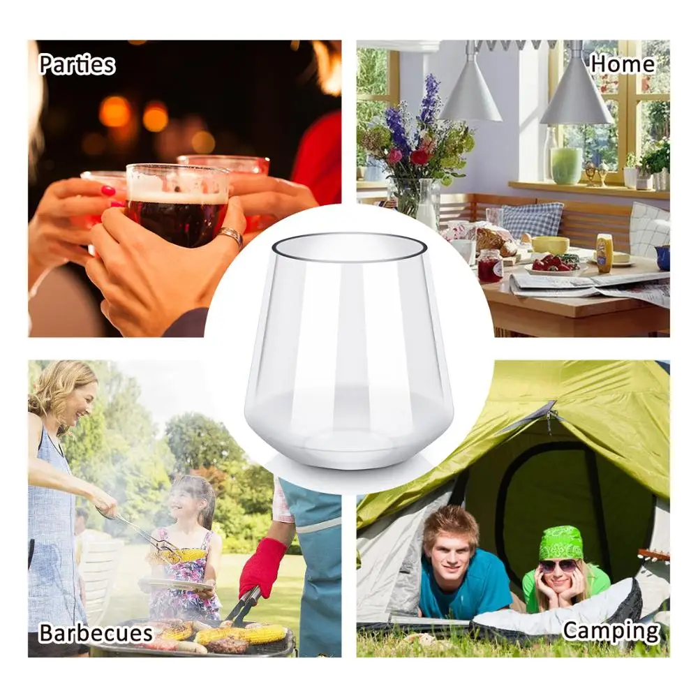 Customized logo promotional gifts great fit party cheer premium designs Tritan crystal clearly 14oz 16oz whisky glass set