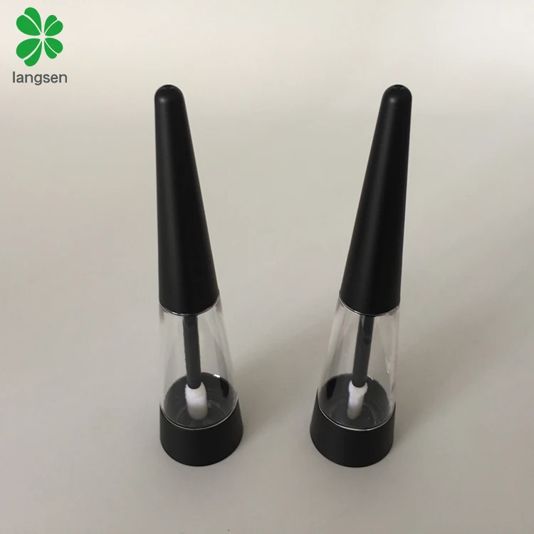 Unique plastic taper cone shape lip gloss tube, triangle shape lip gloss tube container pravite label
