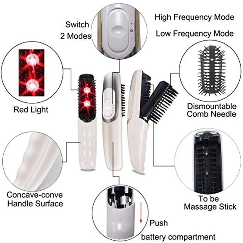 
Electric Light and Massage Therapy Hair Brush 