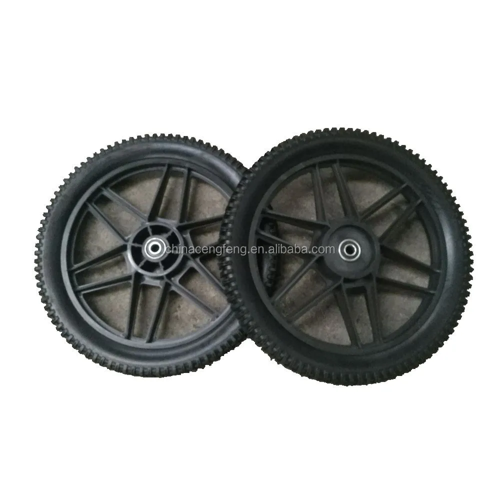 
14 inch plastic wheel washer cart wheel garden lawn mower cart wheel 