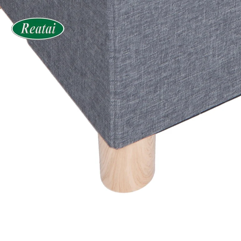 BSCI Factory Dark Grey Indoor Folding Foot Rest Stool Storage Linen Chest Ottoman Bench Folding Storage Ottoman with Tray