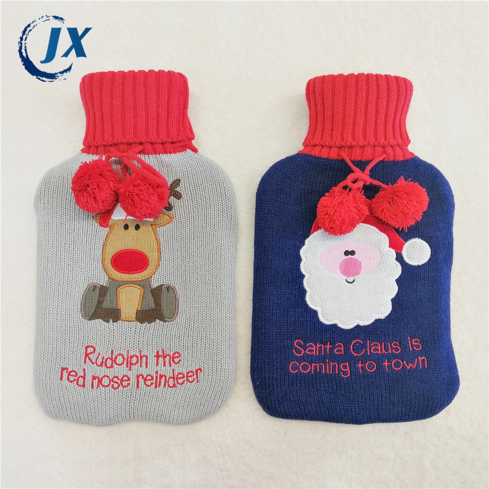 
Knitted rubber hot water bottle bag woolen cover 