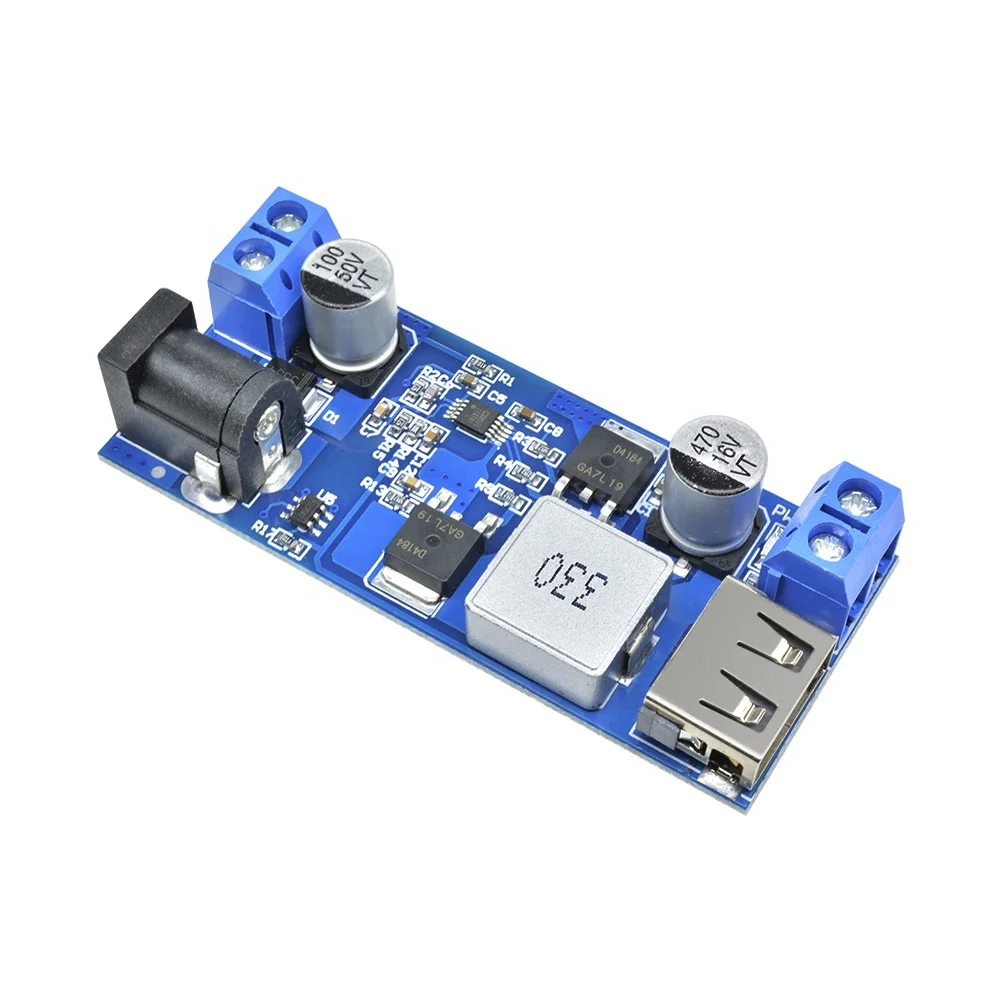 Replace LM2596S DC-DC 24V/12V To 5V 5A Step Down Power Supply Buck Converter Adjustable USB Step-down Charging Module For Phone