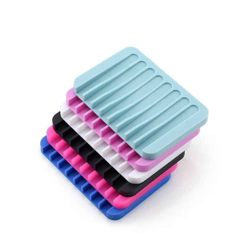 White Flexible Silicone Soap Dish for Bathroom/Kitchen/Counter Top