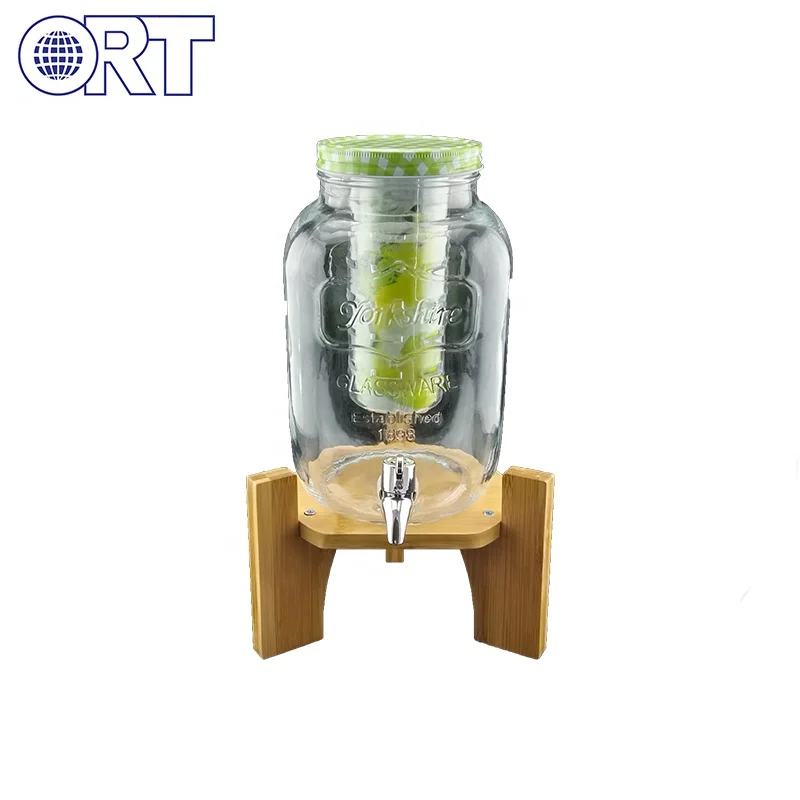 
Big drink dispenser glass beverage juice glass jar with tap 