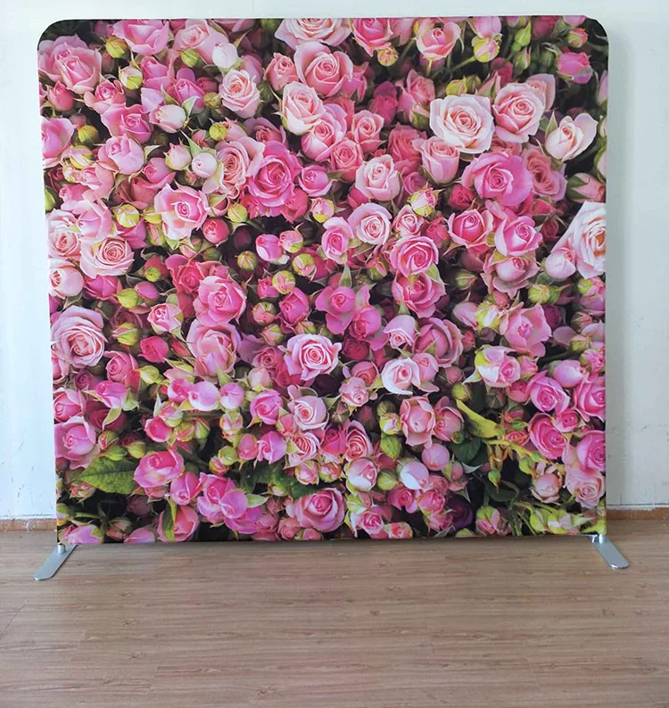 Portable aluminium stand flower wall Tension Fabric foldable wedding flower wall