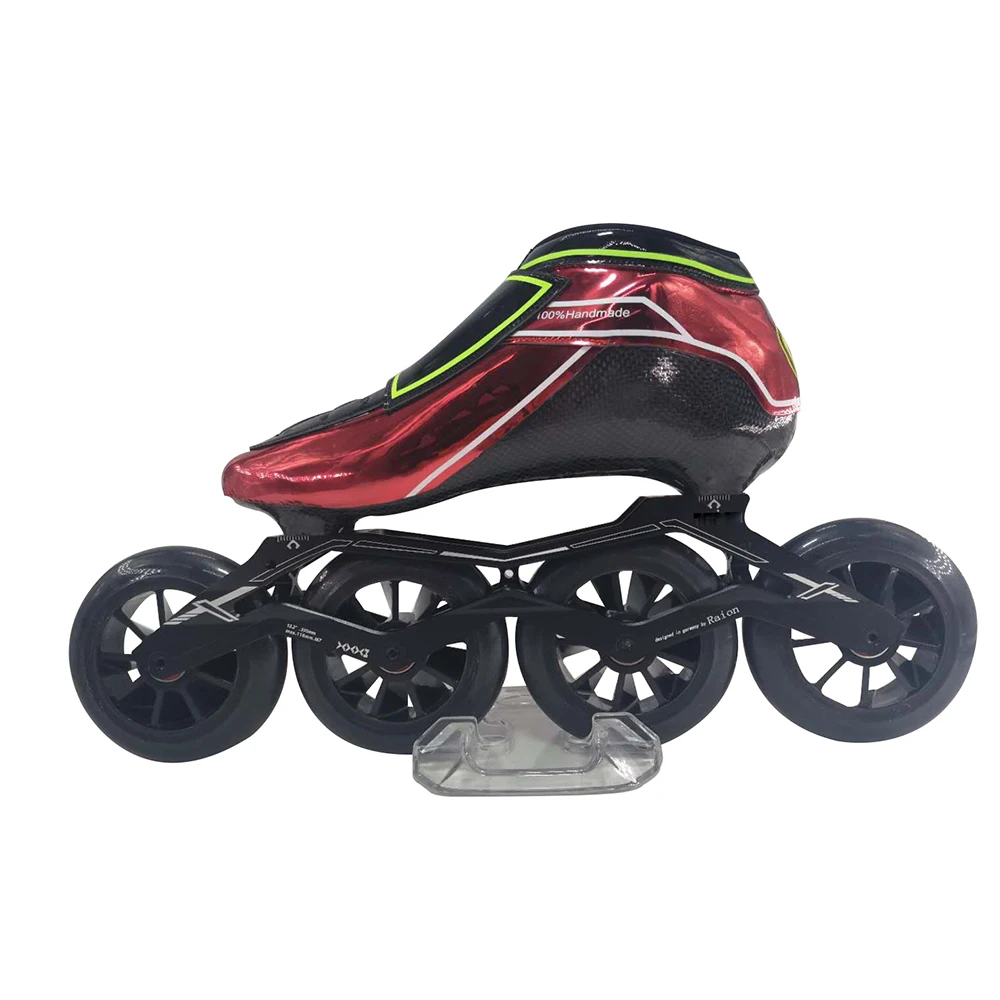 OEM/ODM Full Carbon Fiber 4 PCS 110mm SHR PU wheels Professional inline speed skate Carbon fiber skate roller blade skate