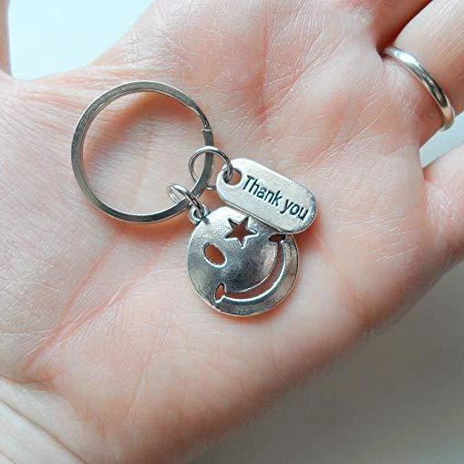 2023 Year Thankyou  smiling face key work colleagues gift keychain key chain gift
