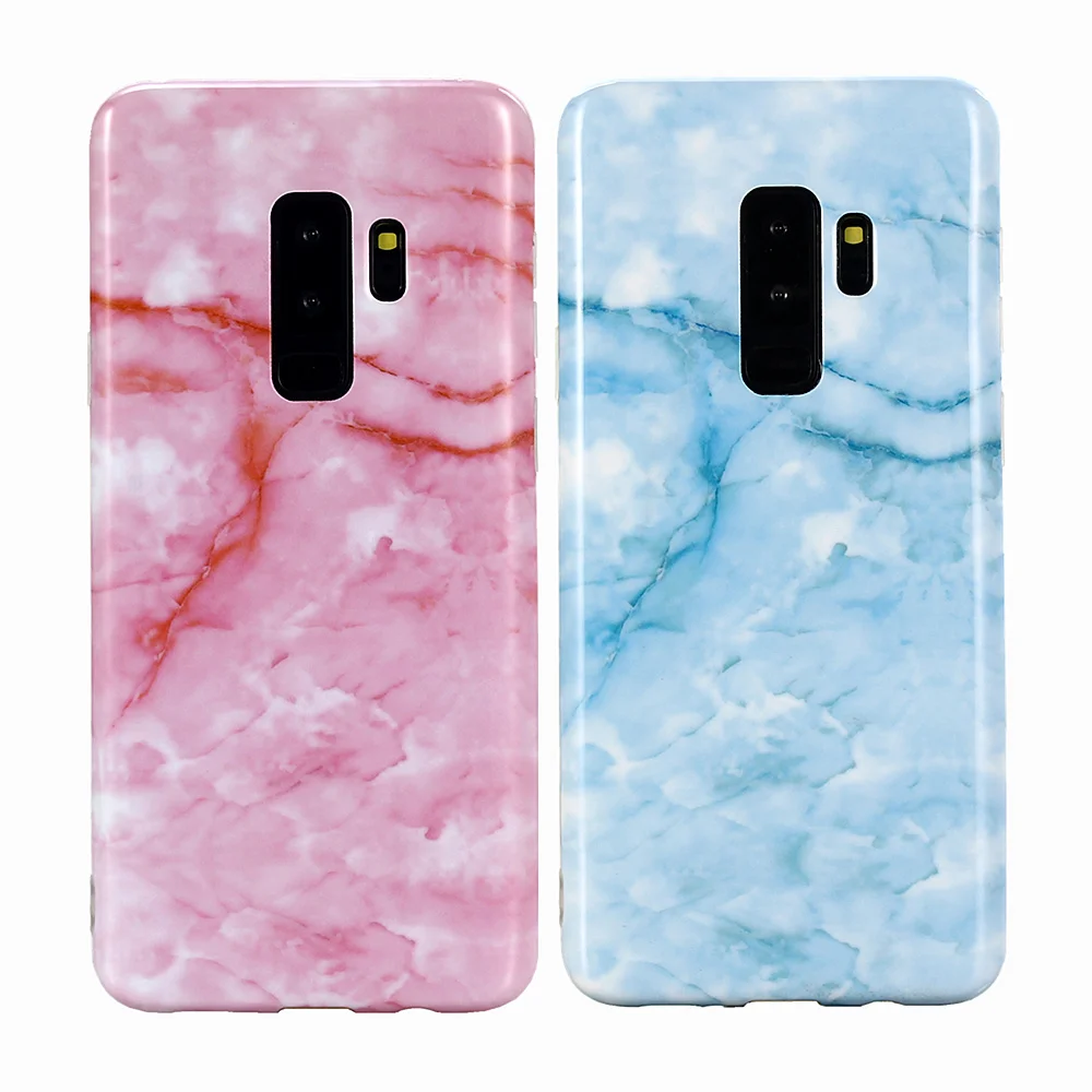 
Pink IMD TPU Luxury Marble mobile phone Covers For Samsung Galaxy S9 plus 