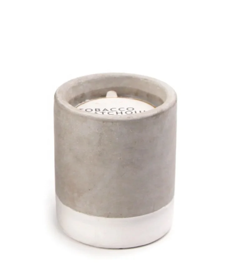 Custom design cement cylinder candle holder concrete candle jar