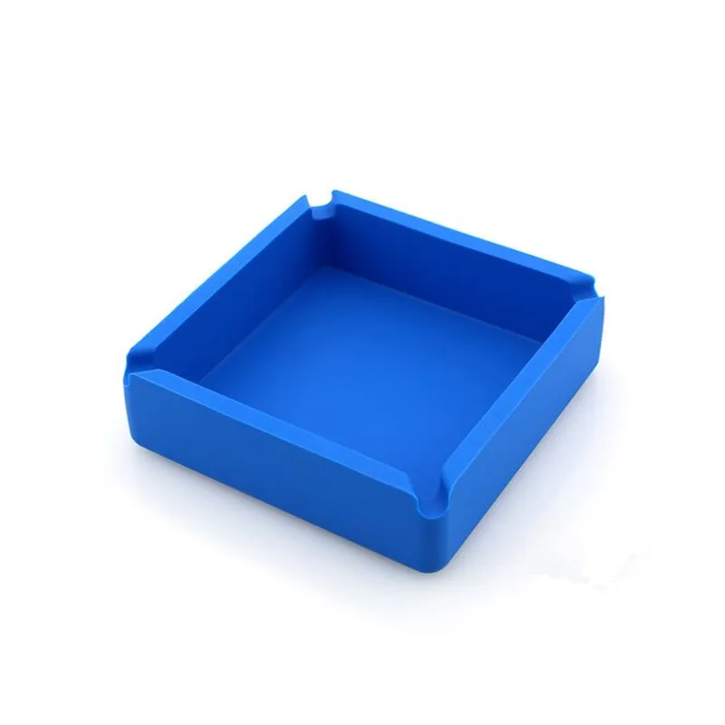 Custom Square Heat Resistant Silicone Ashtray for Home Office