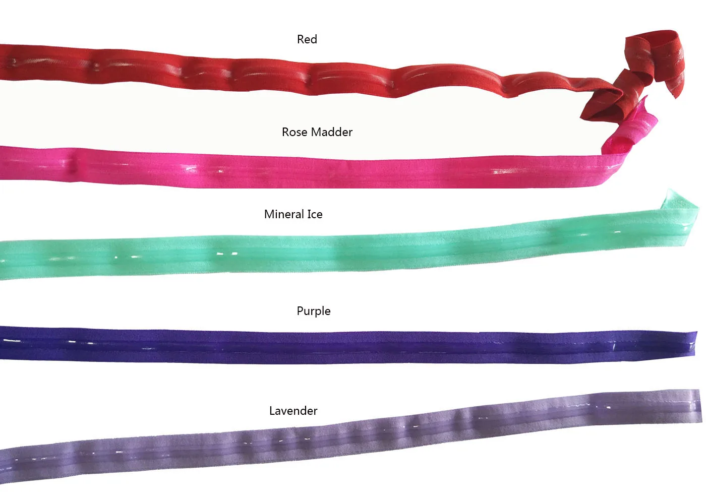 Colorful Polyester Fold Over Silicone Elastic Tape silicone  Elastic Ribbon 5/8' Width Sign Gripper Elastic Band 5 Yards