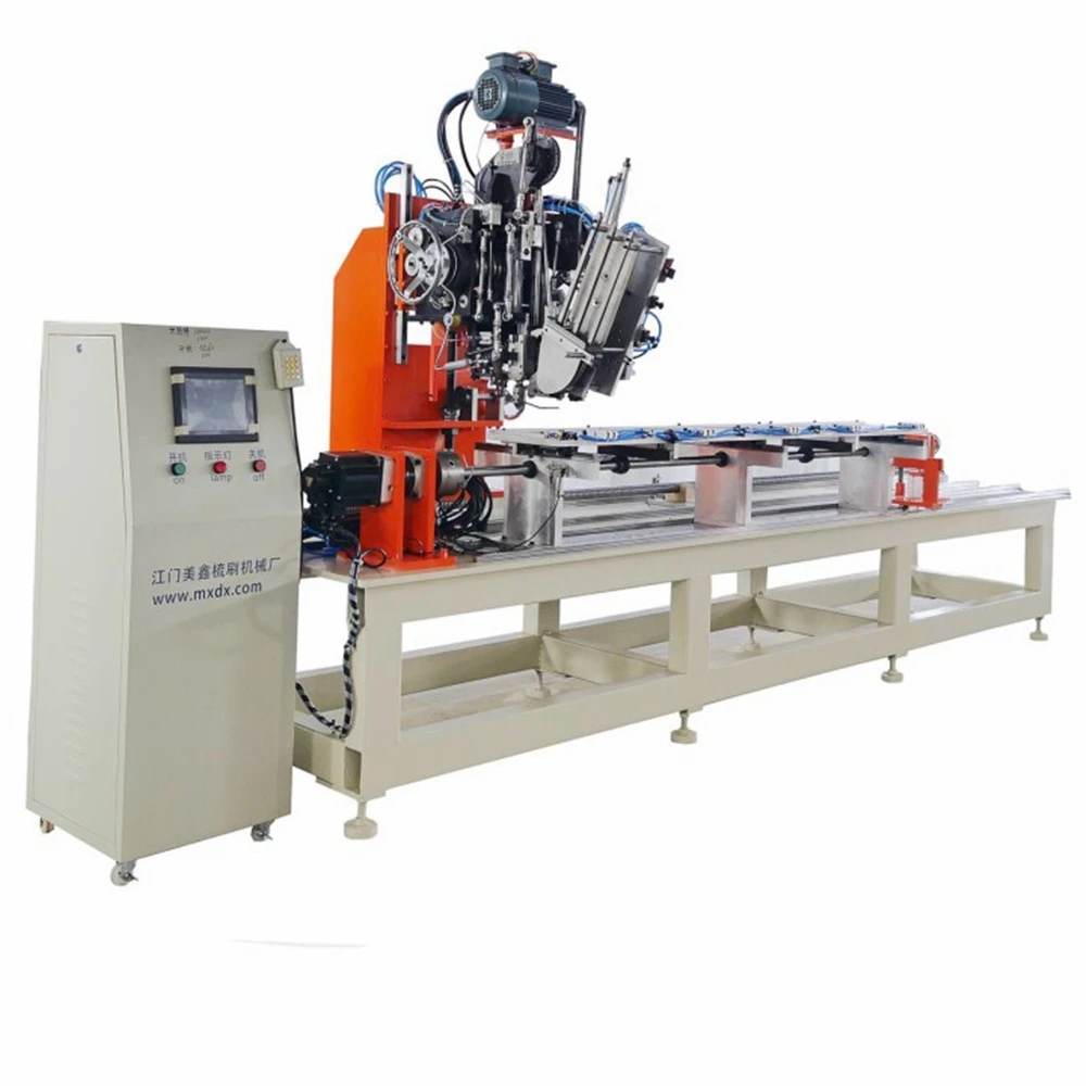 Customized high production 3 axis dinsutrial cleaning brush making machine for making roller/disc/flat brush can tuft 2/3 colors