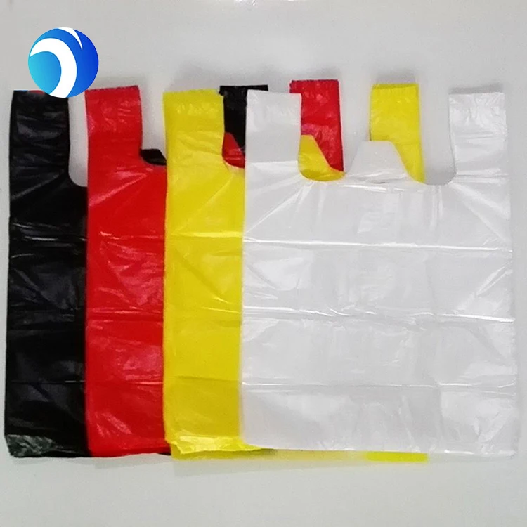 Factory Price  eco nylon biodegradable shopping plastic bag t-shirt bag with printing