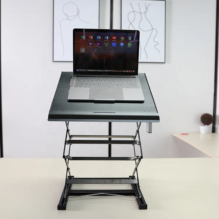 Converter Ergonomic Sit To Stand Desk Gas Spring Office Workstation Anti Fatigue Stand Up Down Desk Sit Stand Workstation