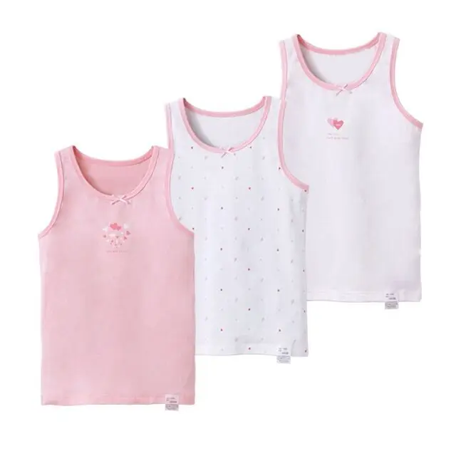 
Wholesale Lovely Shortless Children Cotton Girls Vest Underwear Kids Tank Top 