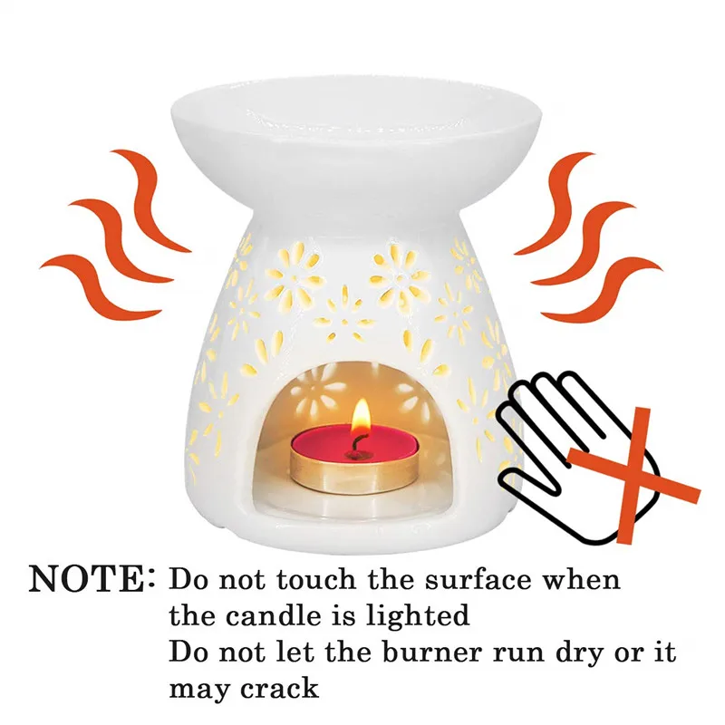 Living Room Tealight Candles Holder for Spa Meditation Yoga Parlor Bedroom Home Decor Ceramic Essential Oil Burner Melt Warmer