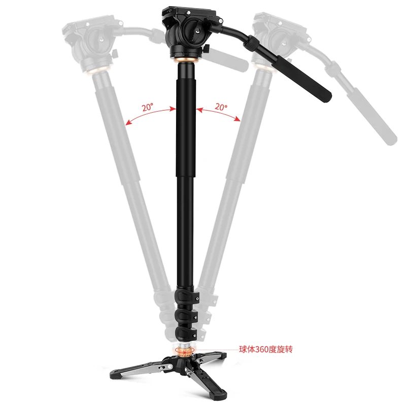 New Design Camera Video Monopod Kit with Vertical Control Tripod Support aluminum /carbon fiber  monopod  with handle head