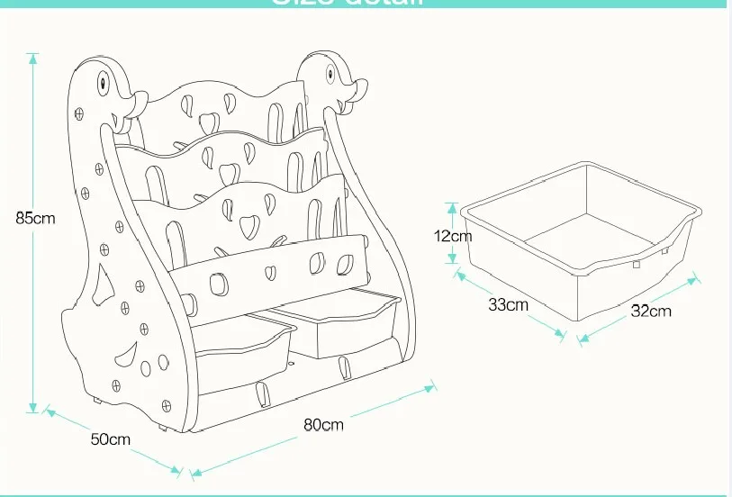
home use baby shelf with storage box of plastic material big capacity 
