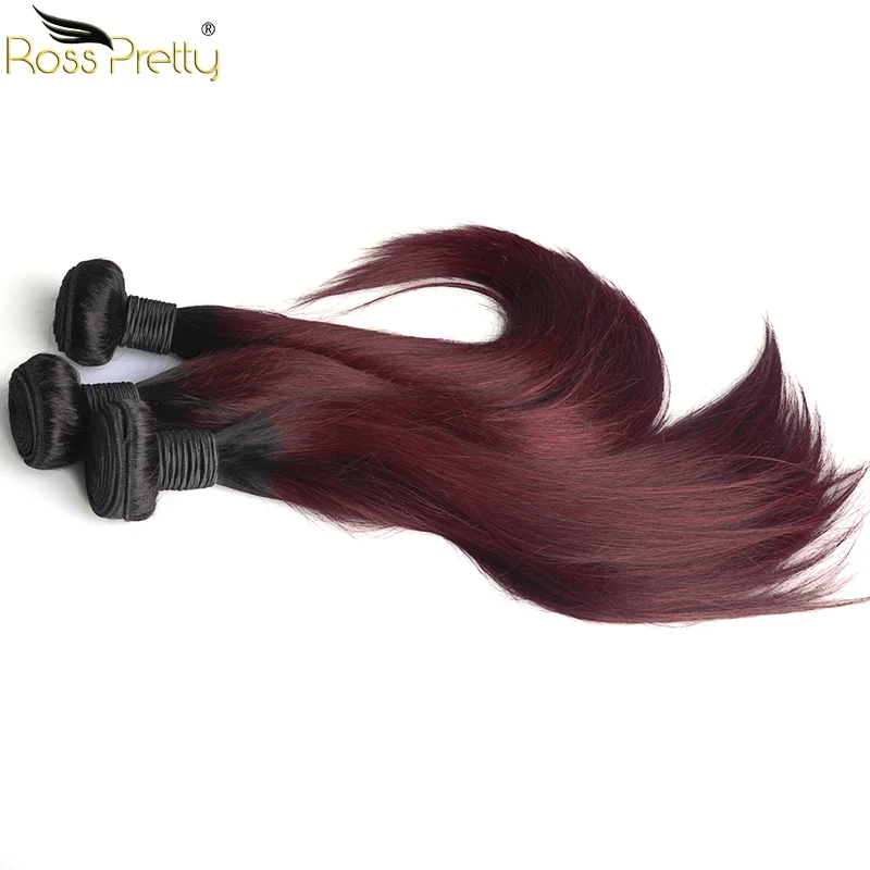 
Ross Pretty High Quality Brazilian Straight Human Hair Weft 1B 99J 12inch to 24inch Hair Bundle 